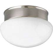 Fitter White Glass Flush Mount in Brushed Nickel