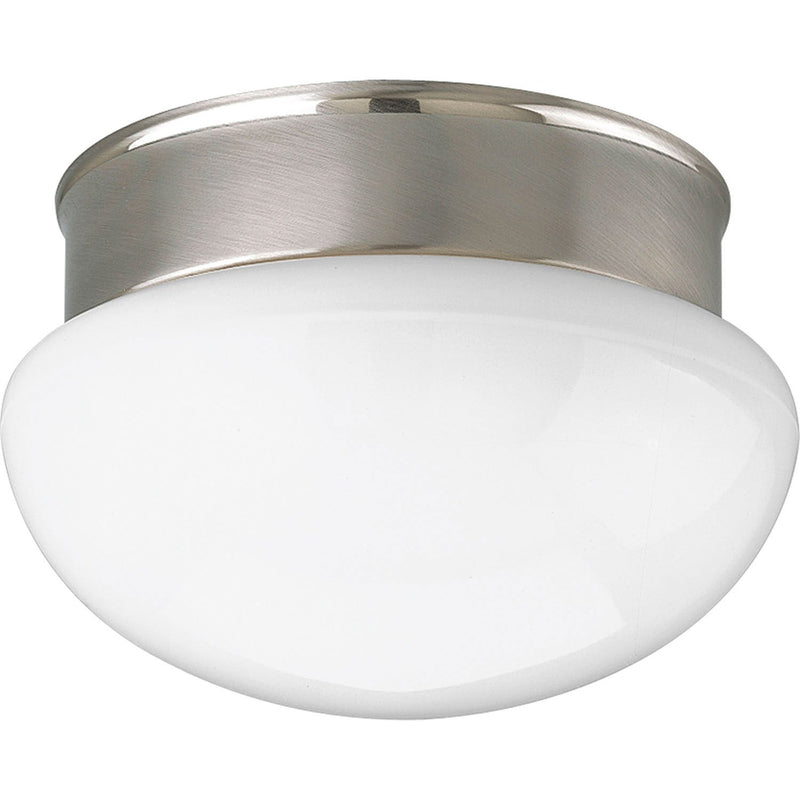 Fitter White Glass Flush Mount in Brushed Nickel