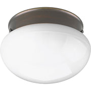 Fitter White Glass Flush Mount in Antique Bronze