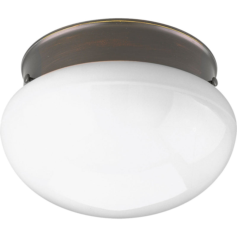 Fitter White Glass Flush Mount in Antique Bronze