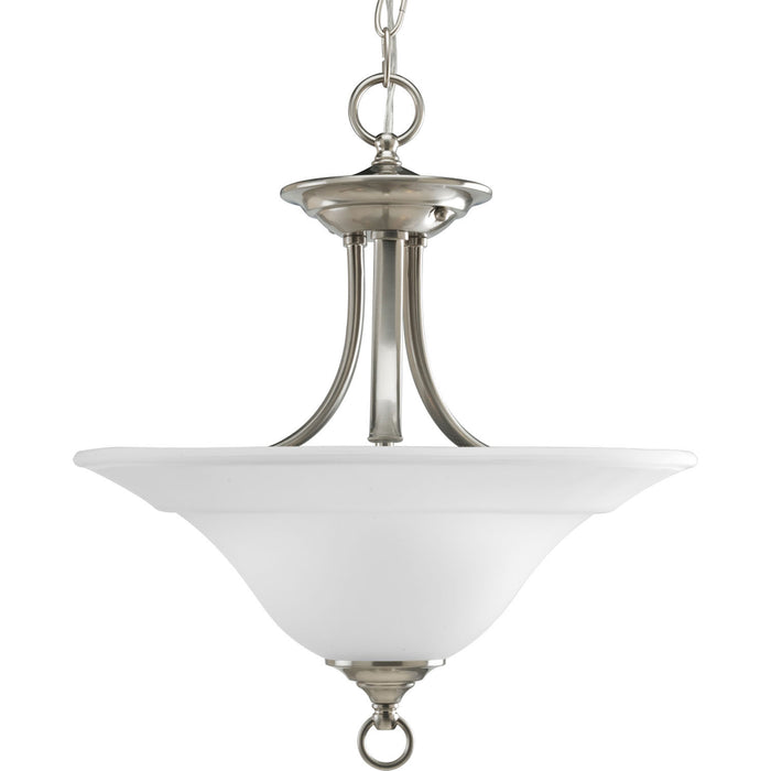 Trinity Two Light Semi-Flush Mount in Brushed Nickel