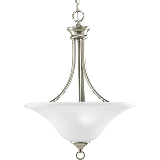 Trinity Three Light Foyer Pendant in Brushed Nickel