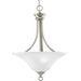 Trinity Three Light Foyer Pendant in Brushed Nickel