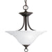 Trinity Two Light Semi-Flush Mount in Antique Bronze