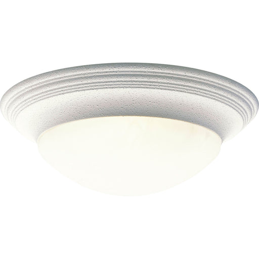 Alabaster Glass Three Light Flush Mount in White