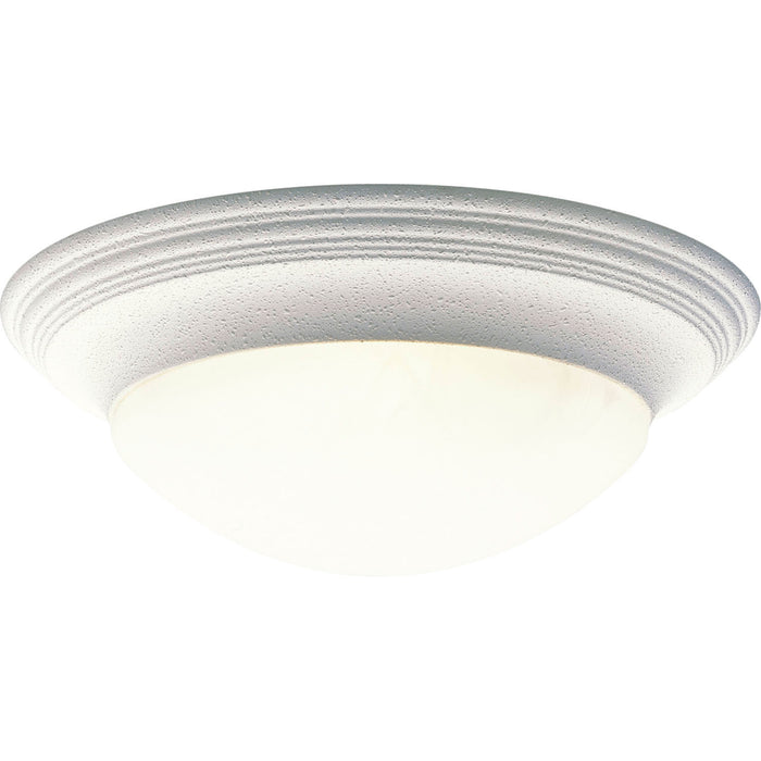 Alabaster Glass Three Light Flush Mount in White
