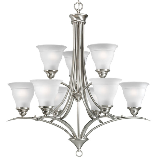 Trinity Nine Light Chandelier in Brushed Nickel