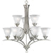 Trinity Nine Light Chandelier in Brushed Nickel