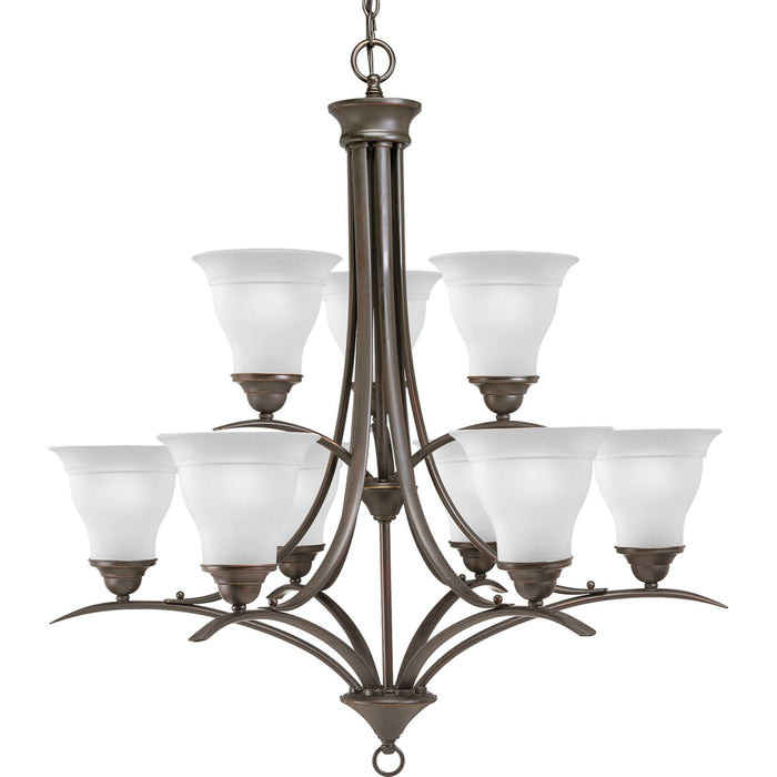Trinity Nine Light Chandelier in Antique Bronze