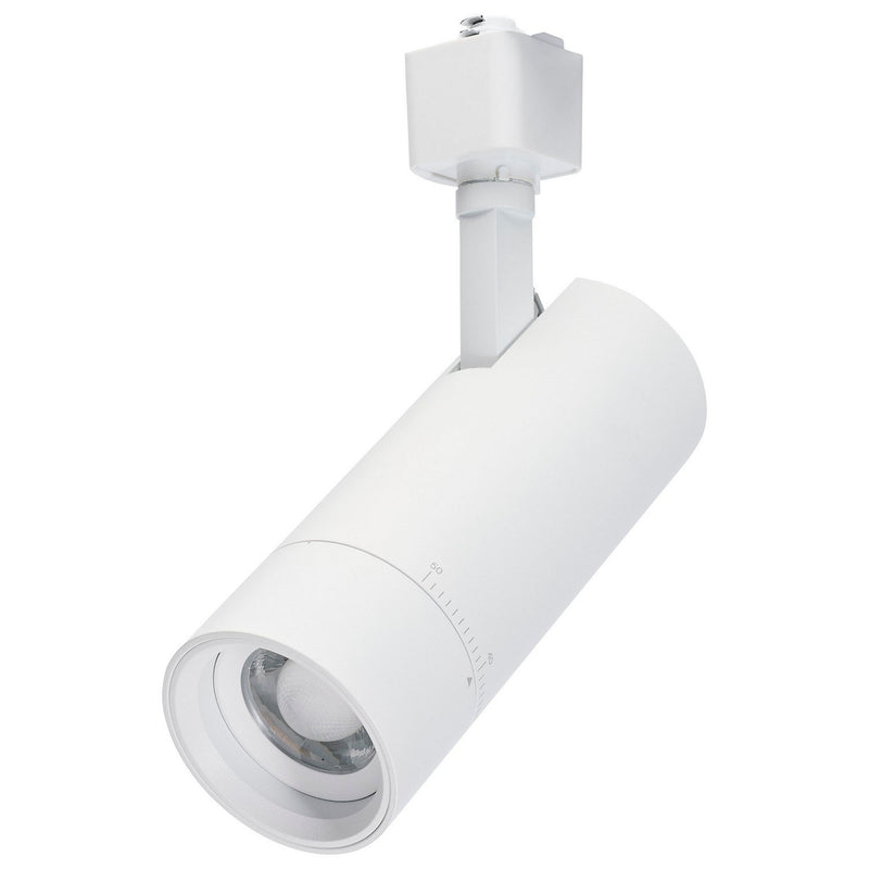 2.43" H-Type LED Track Head, Flood or Zoom Beam in Matte White