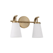 Drake 2-Light Bath Vanity Light in Aged Brass