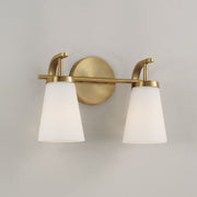 Drake 2-Light Bath Vanity Light in Aged Brass