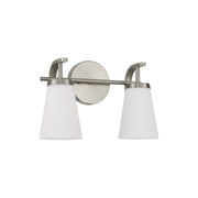 Drake 2-Light Bath Vanity Light in Brushed Nickel