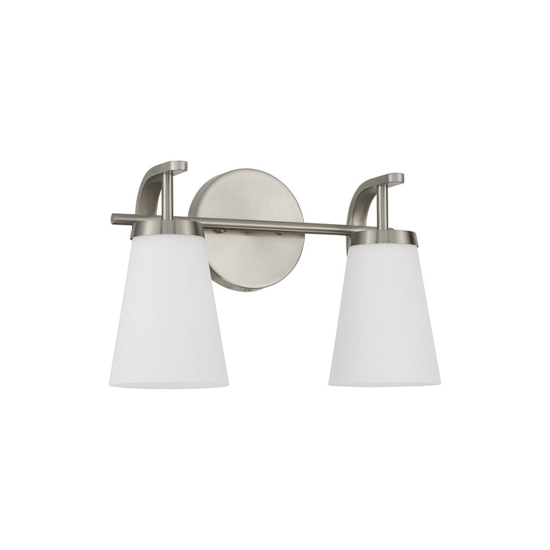 Drake 2-Light Bath Vanity Light in Brushed Nickel