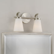 Drake 2-Light Bath Vanity Light in Brushed Nickel