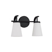 Drake 2-Light Bath Vanity Light in Matte Black