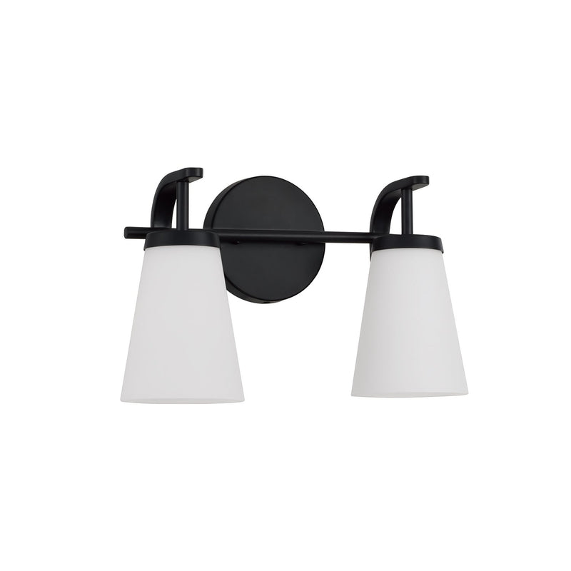 Drake 2-Light Bath Vanity Light in Matte Black