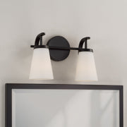 Drake 2-Light Bath Vanity Light in Matte Black
