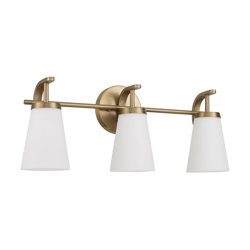 Drake 3-Light Bath Vanity Light in Aged Brass