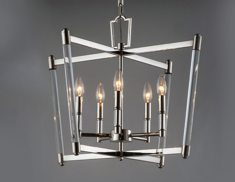 Lucent 5 Light Chandelier in Polished Nickel