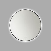Cadre 30" Round Lighted Mirror in Midnight Black