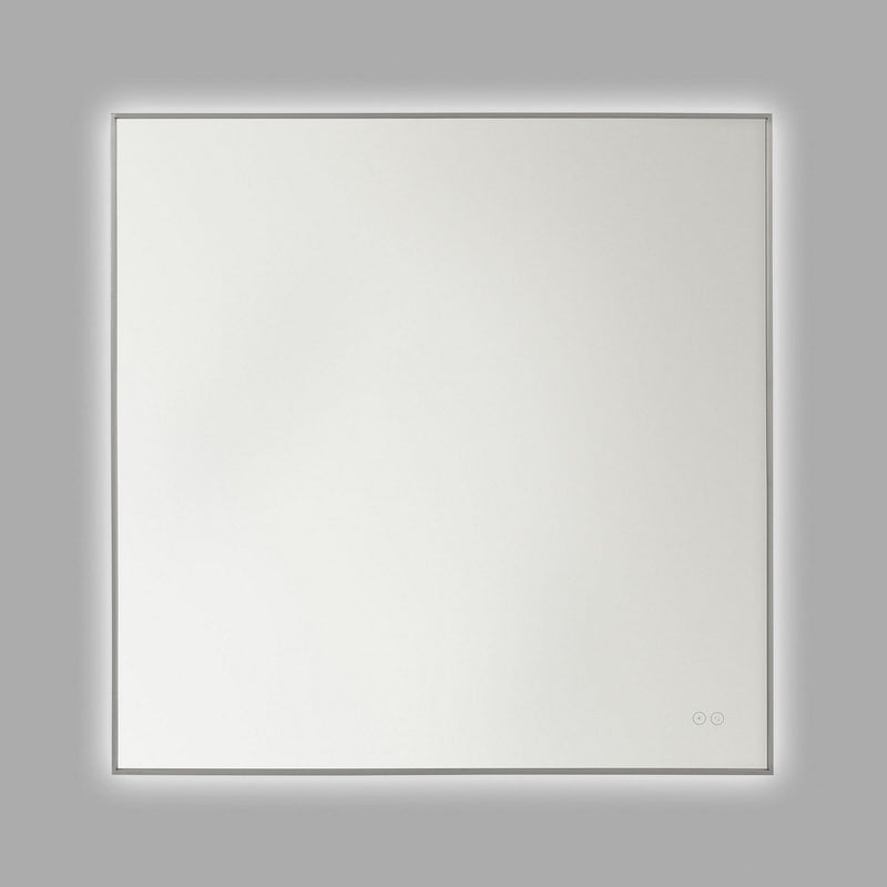 Cadre 36" Square Lighted Mirror in Brushed Nickel