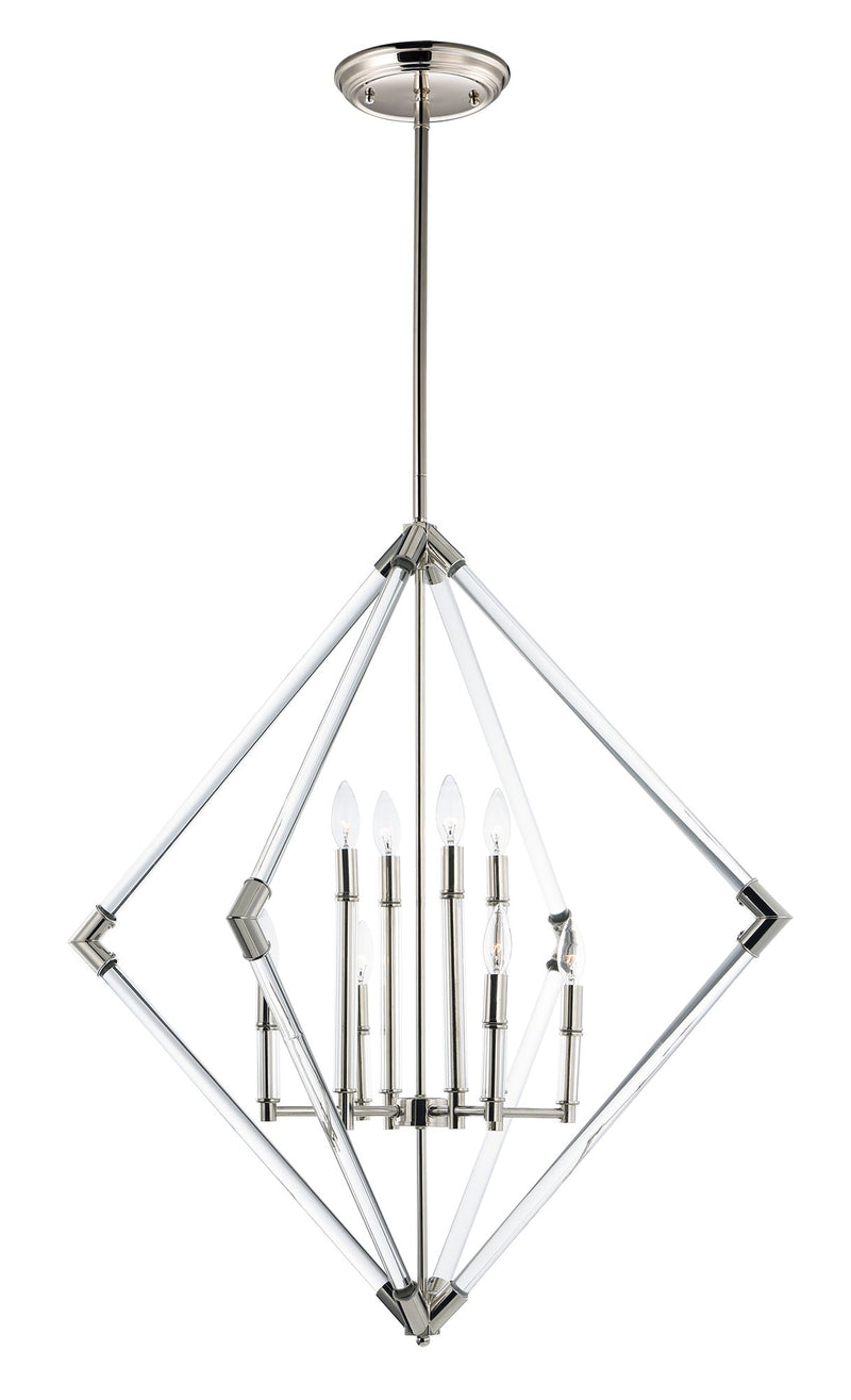 Lucent 35.5" 8 Light Chandelier in Polished Nickel