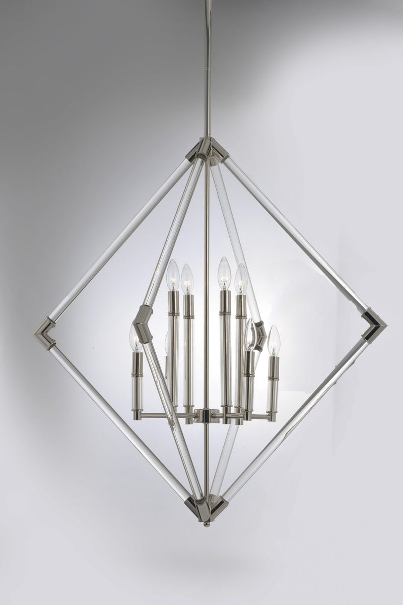 Lucent 35.5" 8 Light Chandelier in Polished Nickel