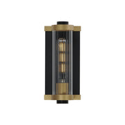 Opulent 11" Outdoor Wall Sconce in Black / Antique Brass