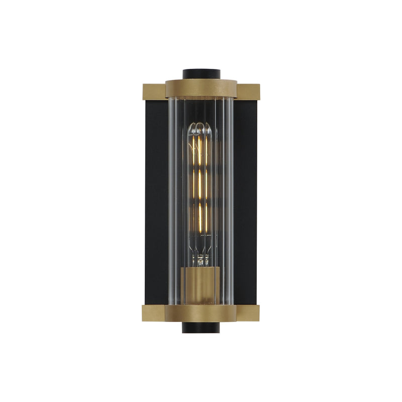 Opulent 11" Outdoor Wall Sconce in Black / Antique Brass