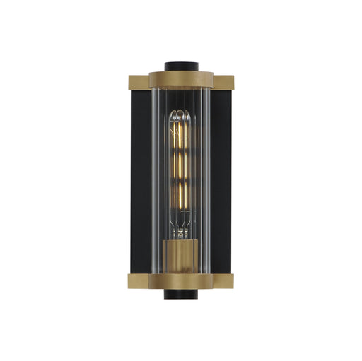 Opulent 11" Outdoor Wall Sconce in Black / Antique Brass