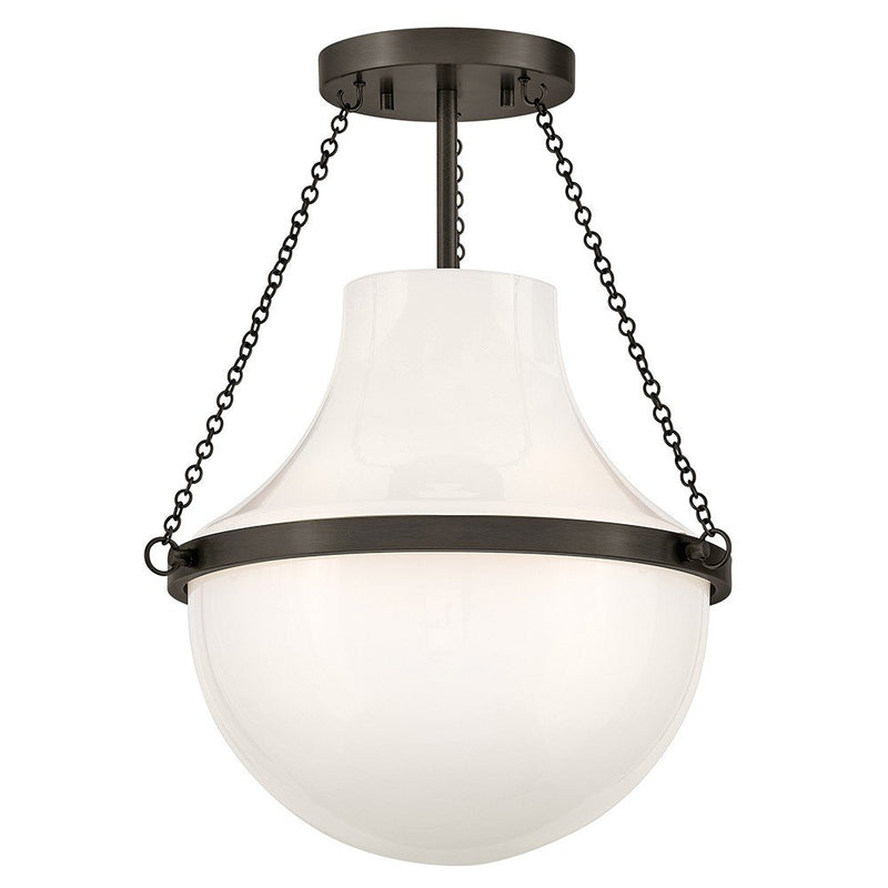 Collins 15" Semi-Flush Mount in Black Oxide