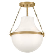 Collins 15" Semi-Flush Mount in Heritage Brass