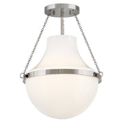 Collins 15" Semi-Flush Mount in Polished Nickel