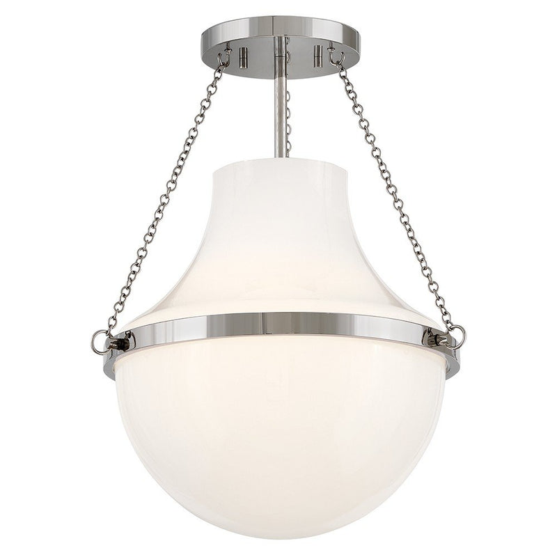 Collins 15" Semi-Flush Mount in Polished Nickel