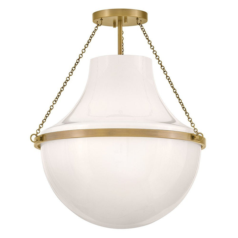 Collins 20" Semi-Flush Mount in Heritage Brass