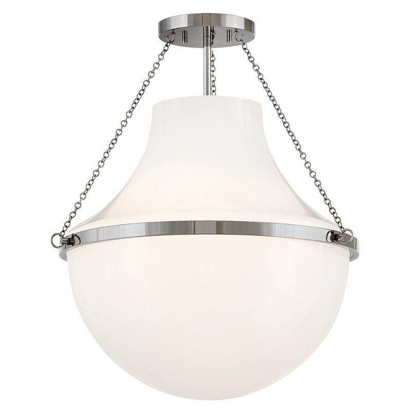 Collins 20" Semi-Flush Mount in Polished Nickel