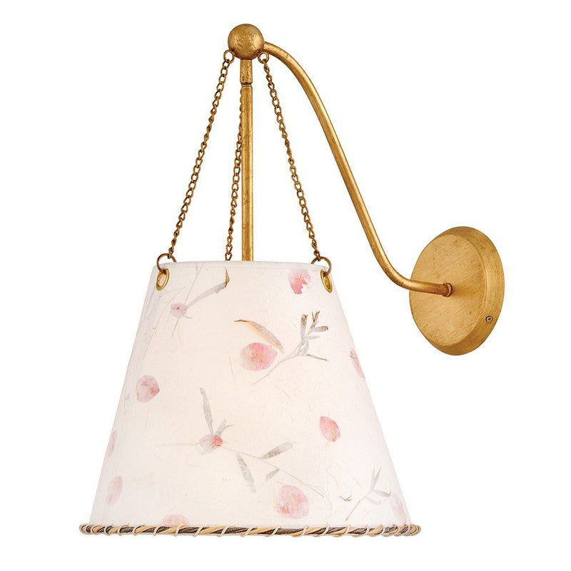 Primrose Plug-In Wall Sconce in Distressed Brass