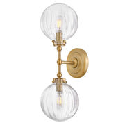 Helene 2-Light Bath Sconce in Lacquered Brass
