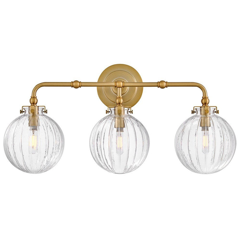 Helene 3-Light Bath Vanity Light in Lacquered Brass