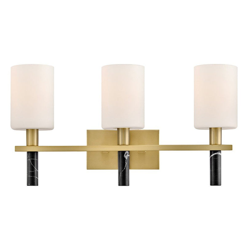 Turin 3-Light Bath Vanity Light in Lacquered Brass