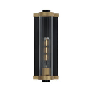 Opulent 14" Outdoor Wall Sconce in Black / Antique Brass