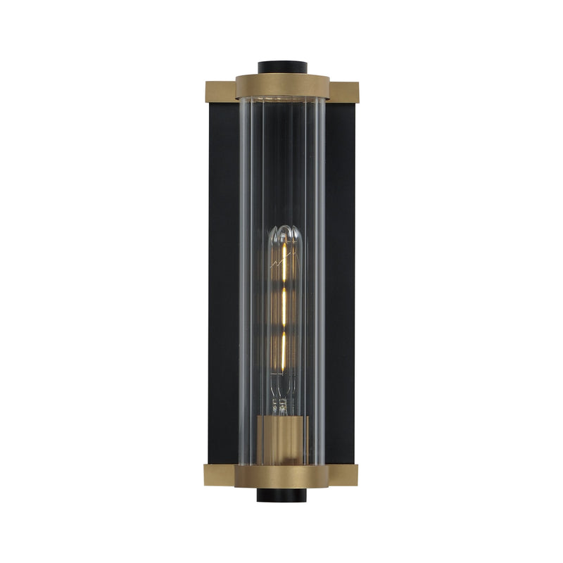 Opulent 14" Outdoor Wall Sconce in Black / Antique Brass