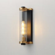 Opulent 14" Outdoor Wall Sconce in Black / Antique Brass