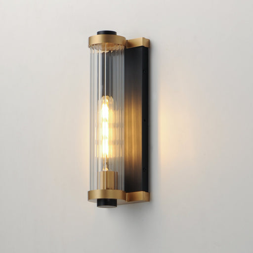 Opulent 14" Outdoor Wall Sconce in Black / Antique Brass