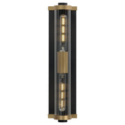 Opulent 20" 2 Light Outdoor Wall Sconce in Black / Antique Brass