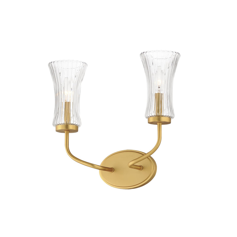 Camelot 2 Light Wall Sconce in Natural Aged Brass