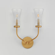 Camelot 2 Light Wall Sconce in Natural Aged Brass