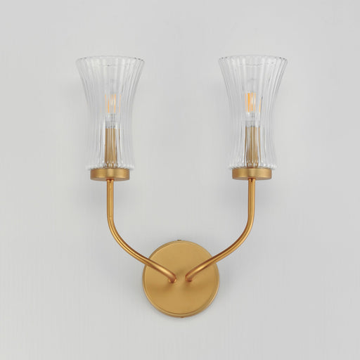 Camelot 2 Light Wall Sconce in Natural Aged Brass