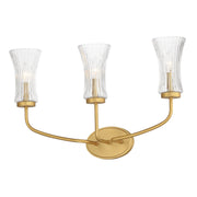 Camelot 3 Light Bath Vanity in Natural Aged Brass